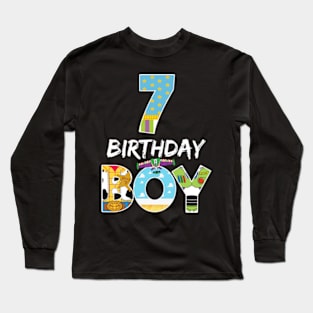 Toy Funny 7th Birthday Story B-day Gift For Boys Kids Long Sleeve T-Shirt